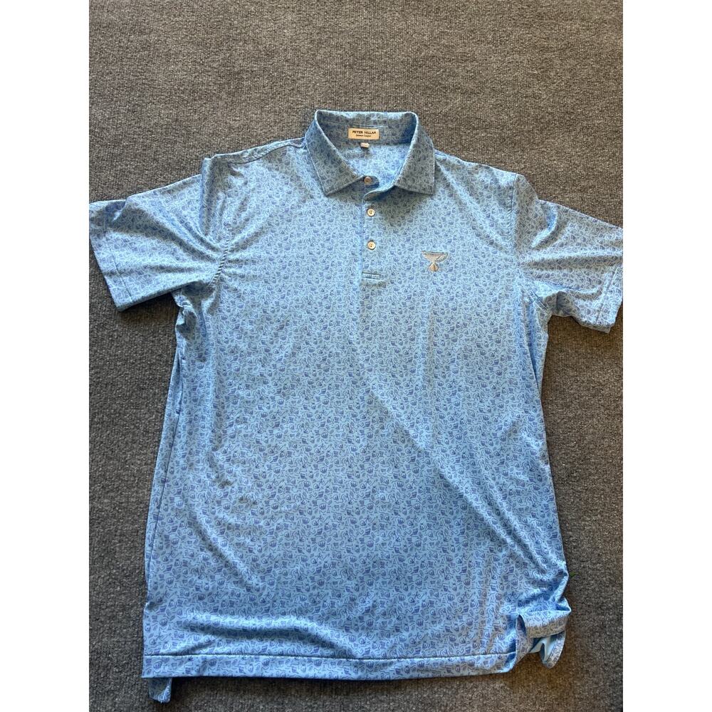 Peter Millar Mens St Louis Blues Summer Comfort Golf Blue Cocktail Polo Shirt M - Picture 4 of 9